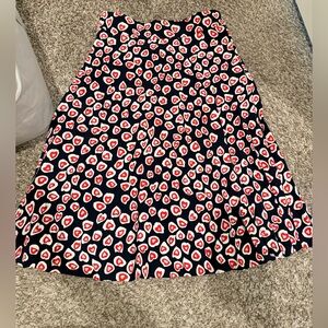 Jcrew Heart Print A-Line Skirt - Red & White Hearts